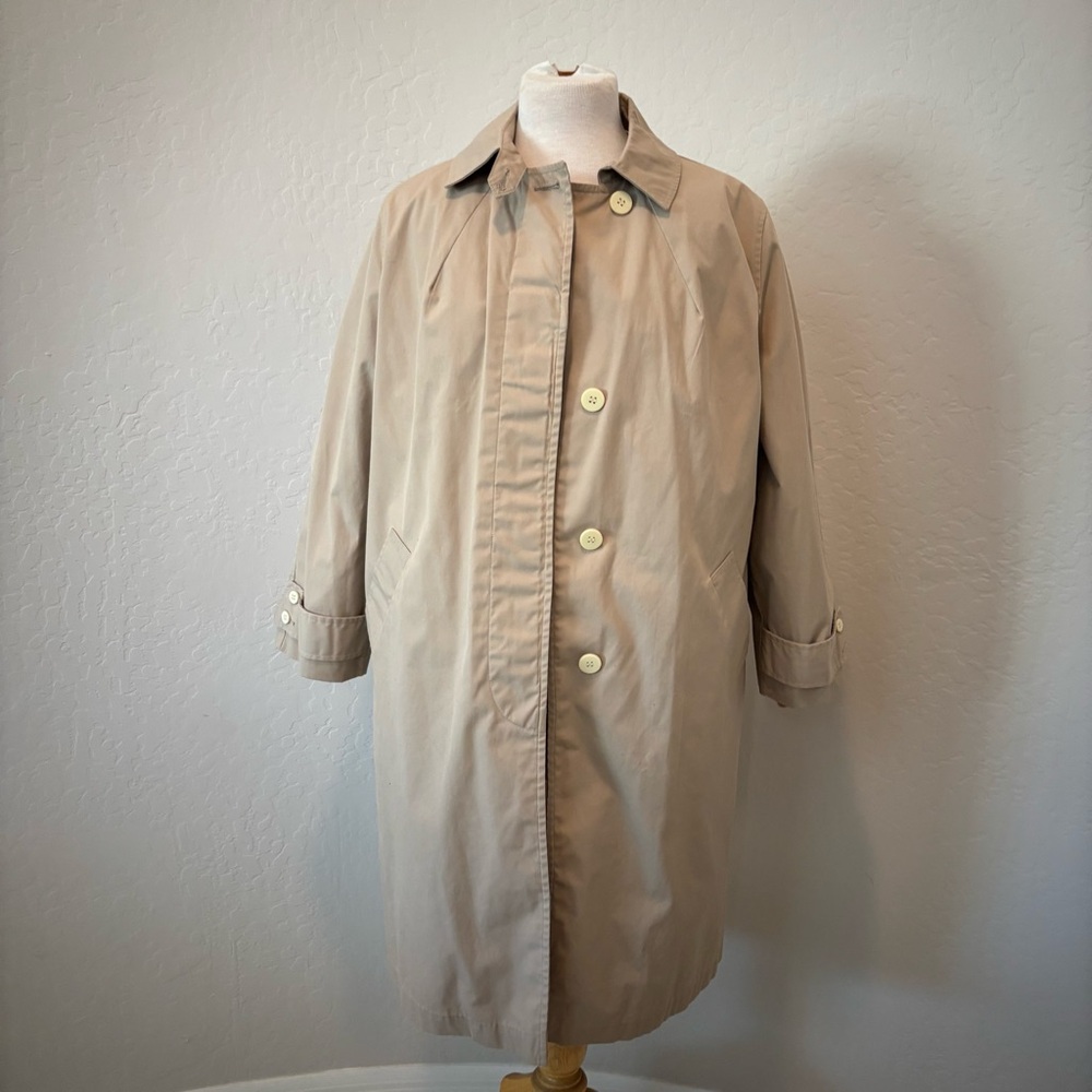 Beige Trench Coat With Removable Liner Mid Length Tan Women’s Size Large